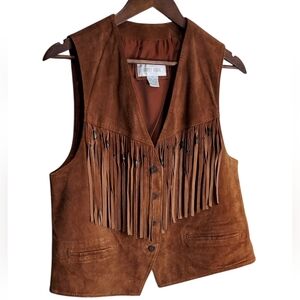 First Issue Suede Leather Fringe Vest